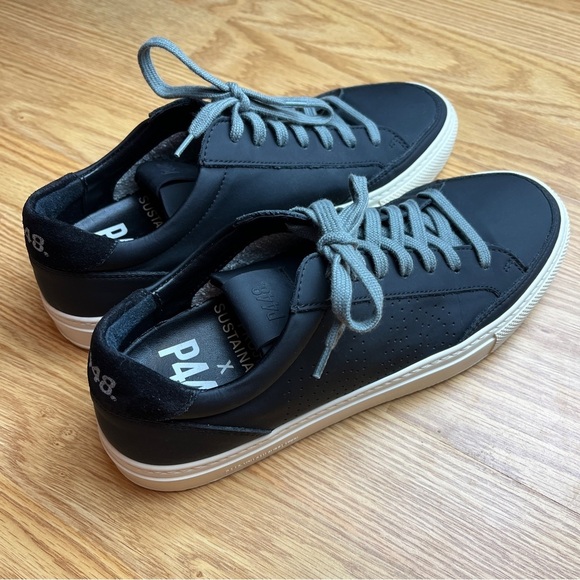 Like new P448 Project Sustainability Soho Recycled Black Sneakers Women’s 9.5 - Picture 3 of 12